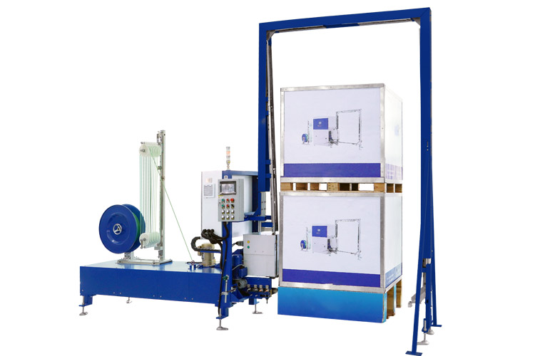 Enhanced side strapping machine