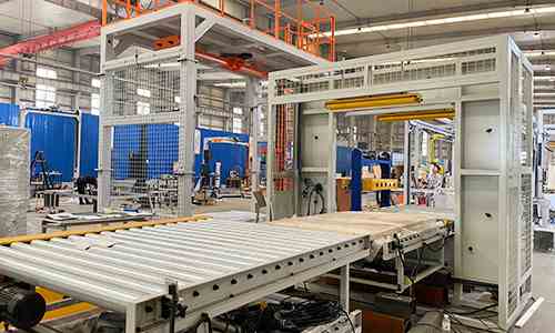 Fully Automatic Horizontal Wrapping Machine for Continuous Film Wrapping of Long Products, Suitable for Automatic Dispatch of Profiles and Pipes